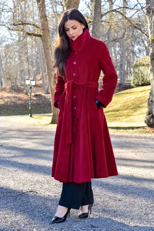 Topvintage Boutique Collection - Topvintage exclusive ~ Fairy Tale Swing Coat in rood 3