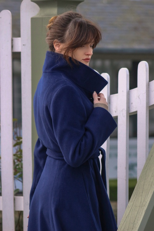 Topvintage Boutique Collection - Topvintage exclusive ~ Fairy Tale swing jas in middernacht blauw 5