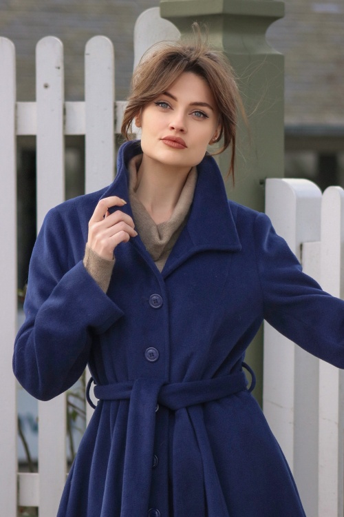 Topvintage Boutique Collection - Topvintage exclusive ~ Fairy Tale swing jas in middernacht blauw 3