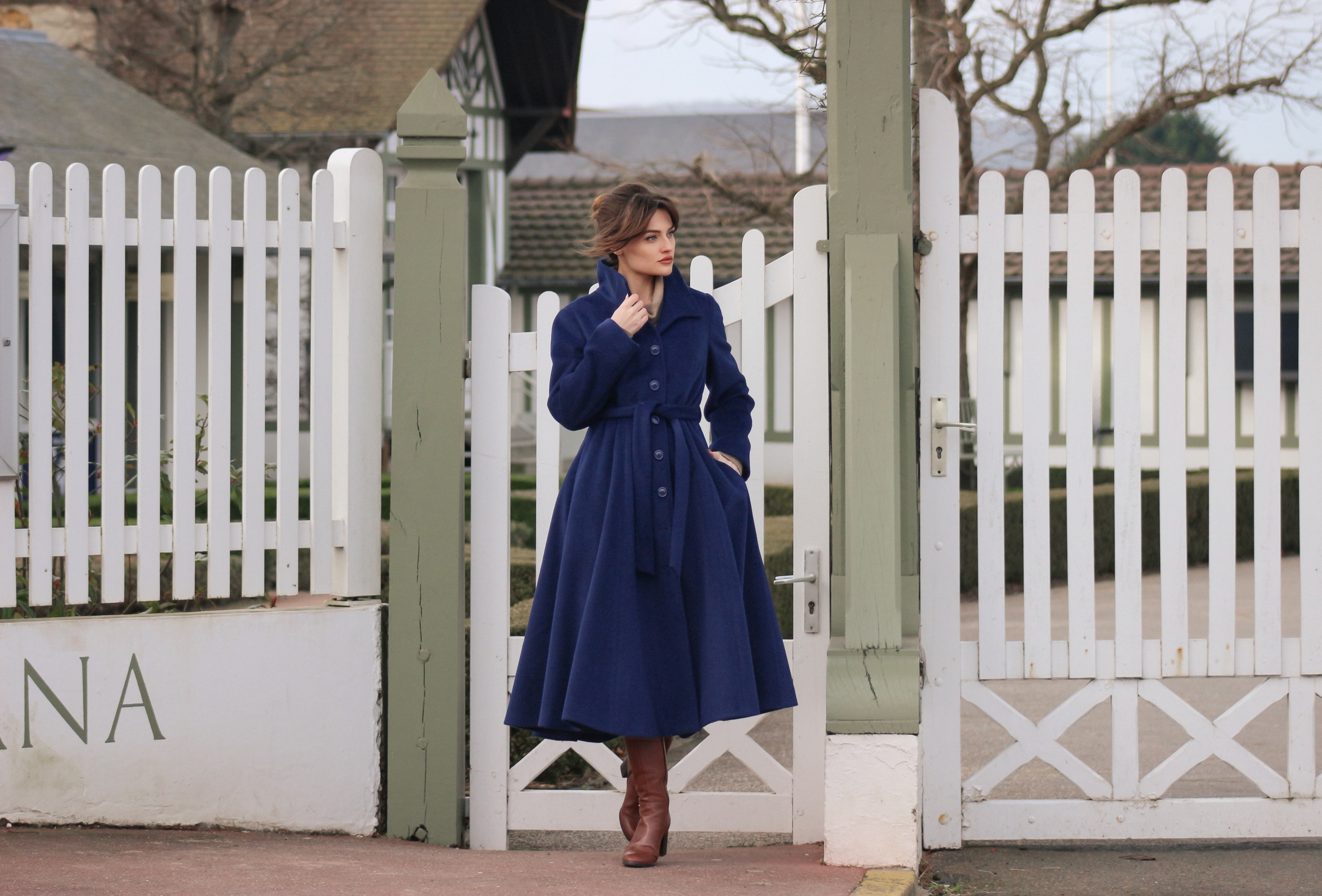 Topvintage Boutique Collection - Topvintage exclusive ~ Fairy Tale swing jas in middernacht blauw 7