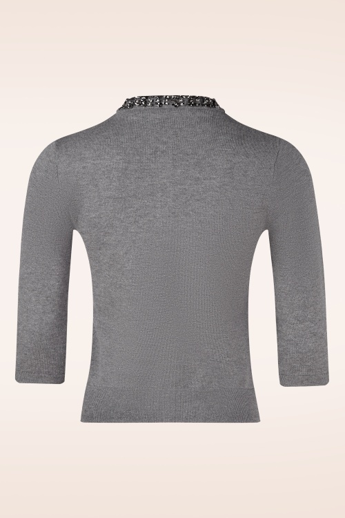 Topvintage Boutique Collection - Topvintage exclusive ~ Jewel cardigan in grijs 5