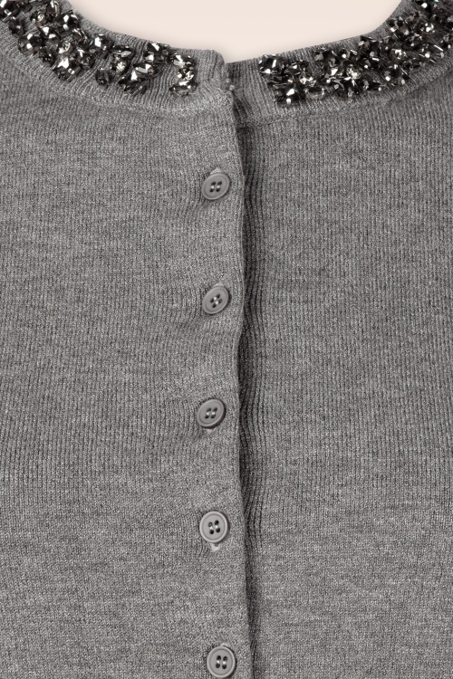 Topvintage Boutique Collection - Topvintage exclusive ~ Jewel cardigan in grijs 4