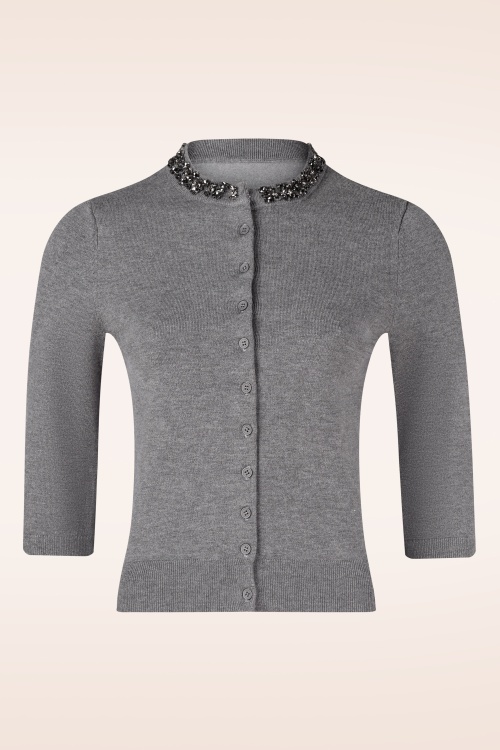 Topvintage Boutique Collection - Topvintage exclusive ~ Jewel cardigan in grijs 2