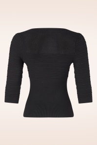 Topvintage Boutique Collection - Topvintage exclusive ~ Jannett gebreide top in zwart 3