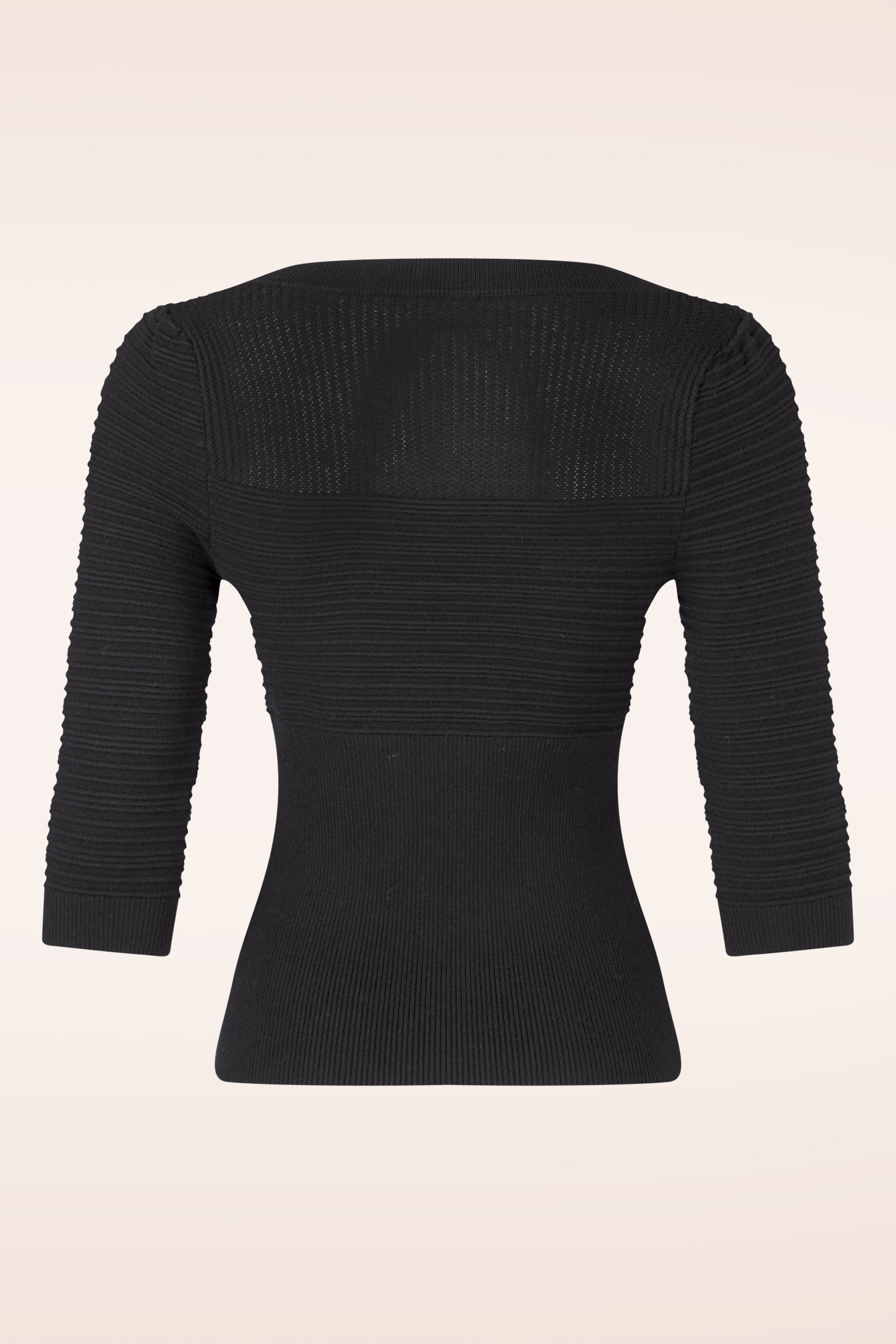 Topvintage Boutique Collection - Topvintage exclusive ~ Jannett gebreide top in zwart 3