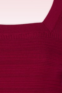 Topvintage Boutique Collection - Topvintage exclusive ~ Jannett gebreide top in bordeauxrood 3