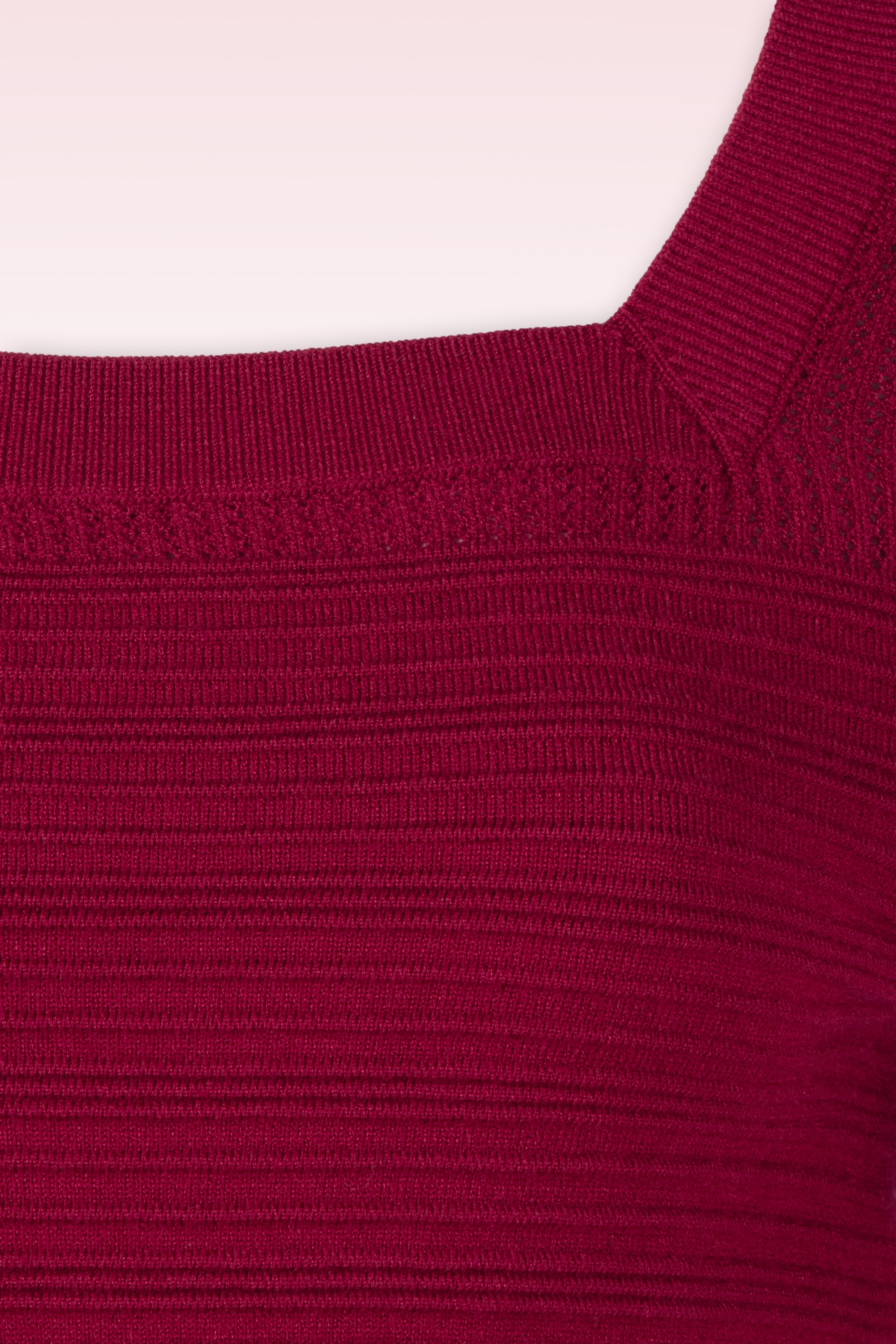 Topvintage Boutique Collection - Topvintage exclusive ~ Jannett gebreide top in bordeauxrood 3