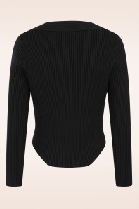 Rock-a-Booty - Ellen Ribbed top in zwart 4