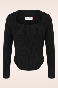 Rock-a-Booty - Ellen Ribbed top in zwart 2