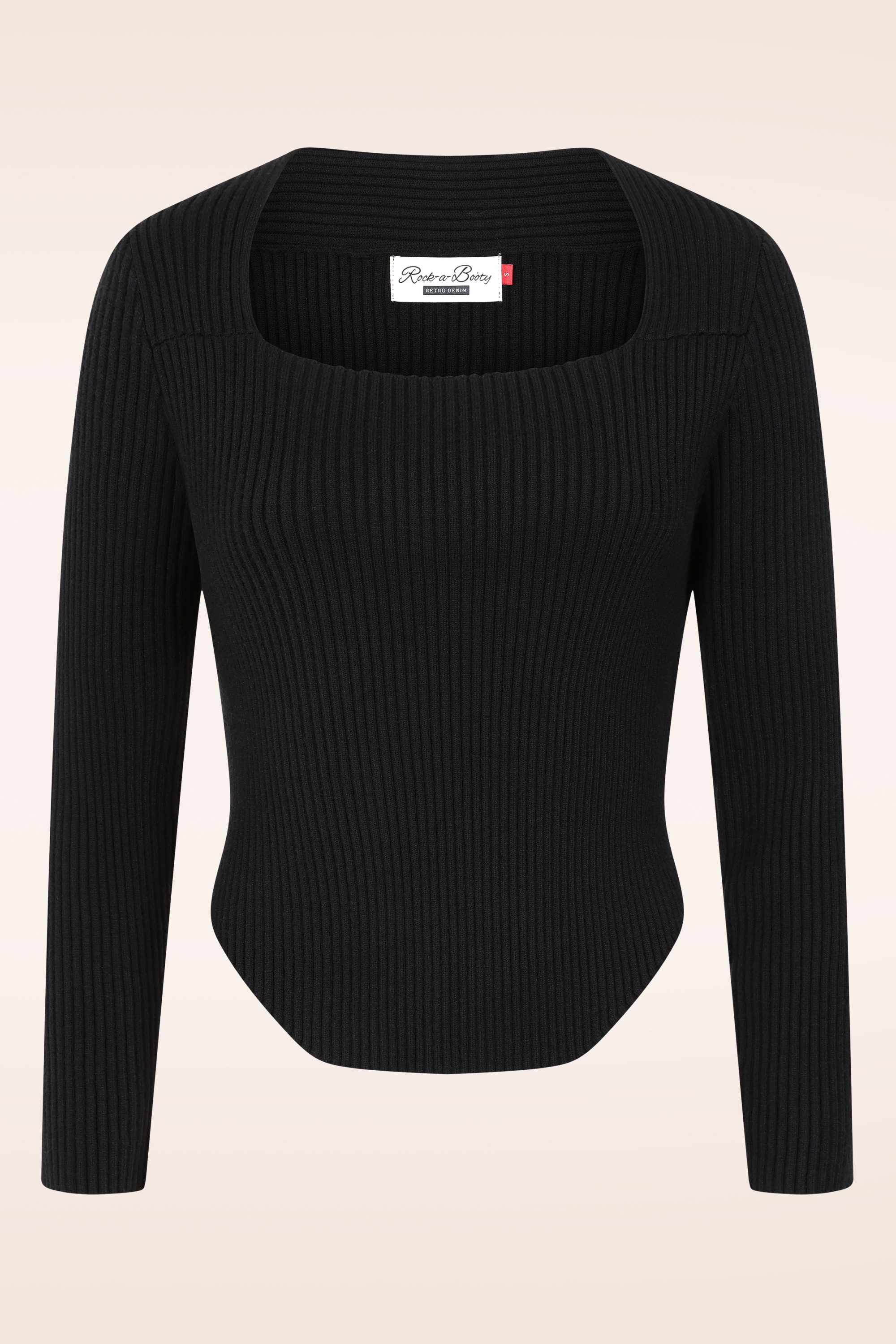 Rock-a-Booty - Ellen Ribbed top in zwart 2