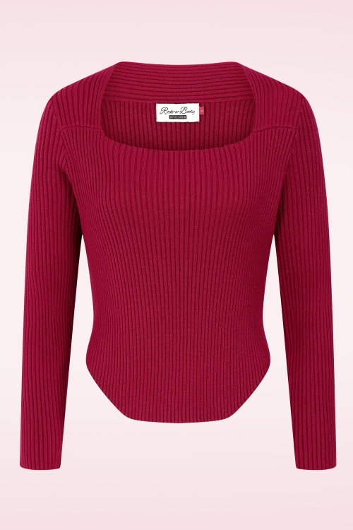 Rock-a-Booty - Ellen Ribbed top in bordeaurood 2