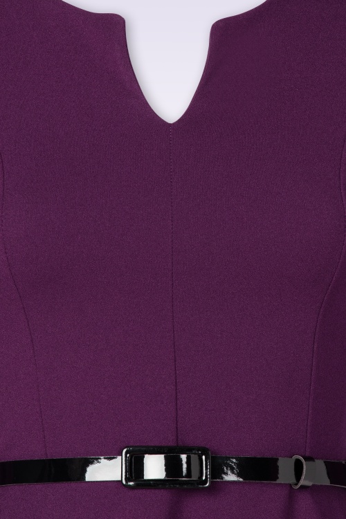 Vintage Chic for Topvintage - Topvintage exclusive ~ June swing jurk in aubergine  2