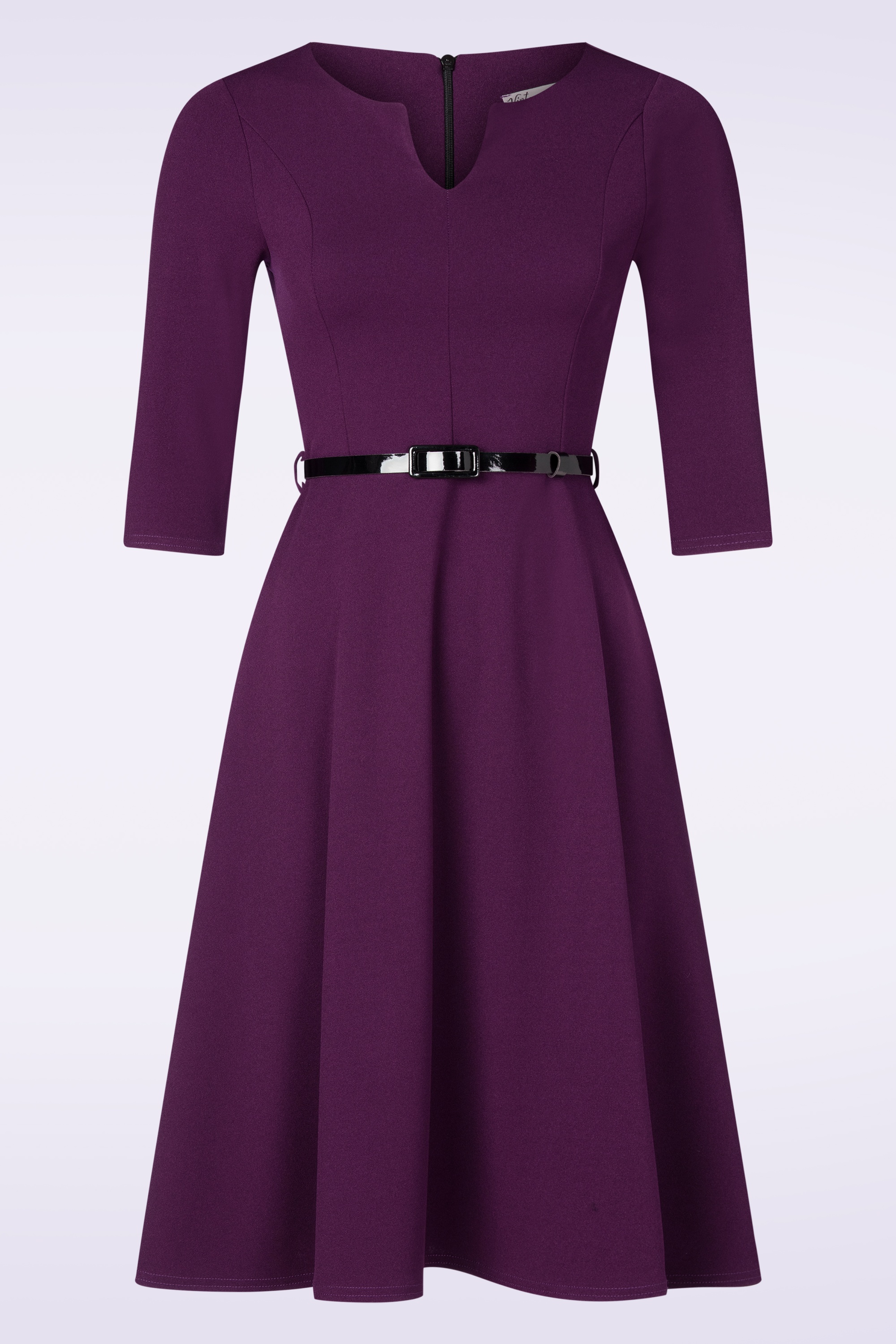 Vintage Chic for Topvintage - Topvintage exclusive ~ June swing jurk in aubergine 
