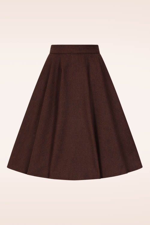 Timeless - Sophie wollen rok in donkerbruin 2