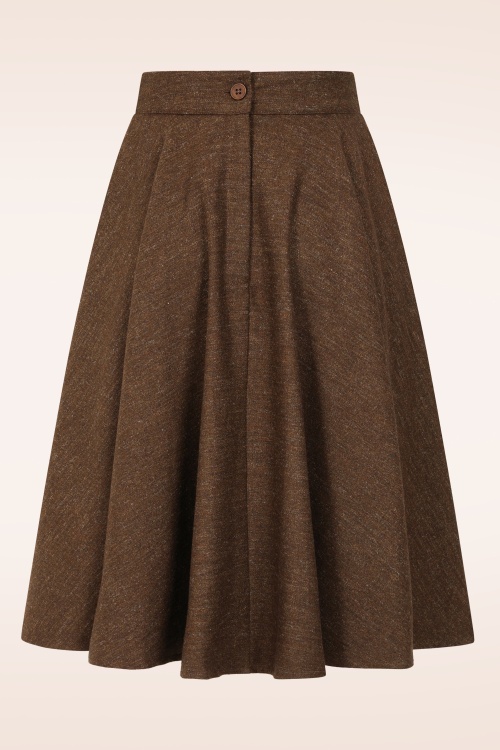 Timeless - Sophie wollen rok in chocoladebruin  4
