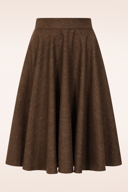 Timeless - Sophie wollen rok in chocoladebruin 