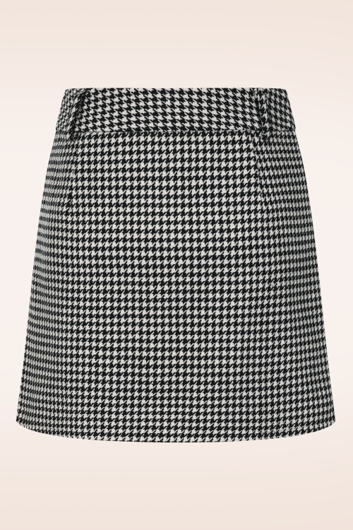 Timeless - Mika wollen pied de poule mini rok in zwart en wit 3