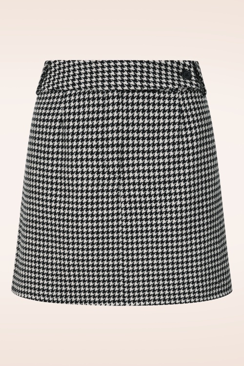 Timeless - Mika wollen pied de poule mini rok in zwart en wit