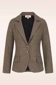 Timeless - Melina wollen geruite blazer in bruin 