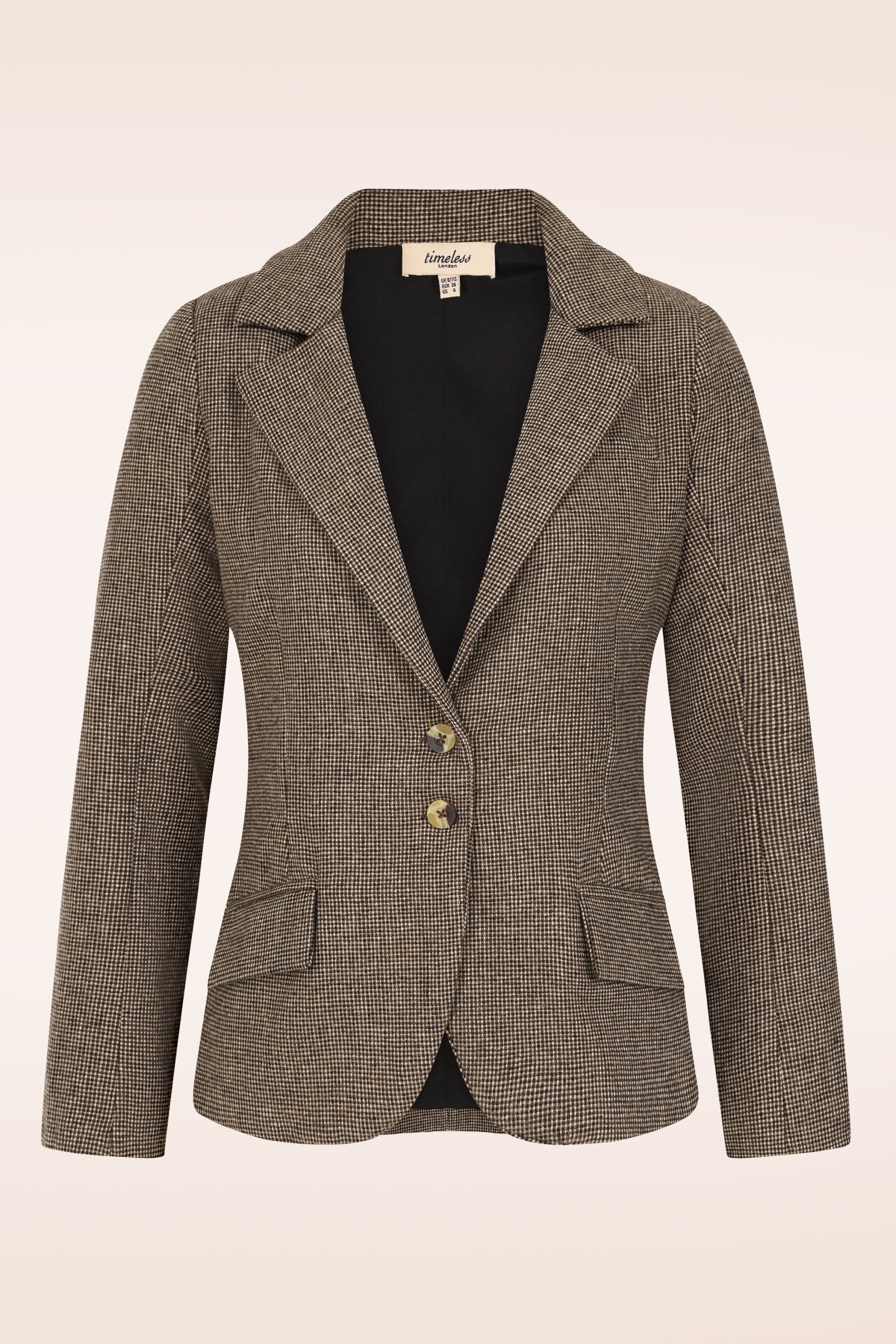 Timeless - Melina wollen geruite blazer in bruin 