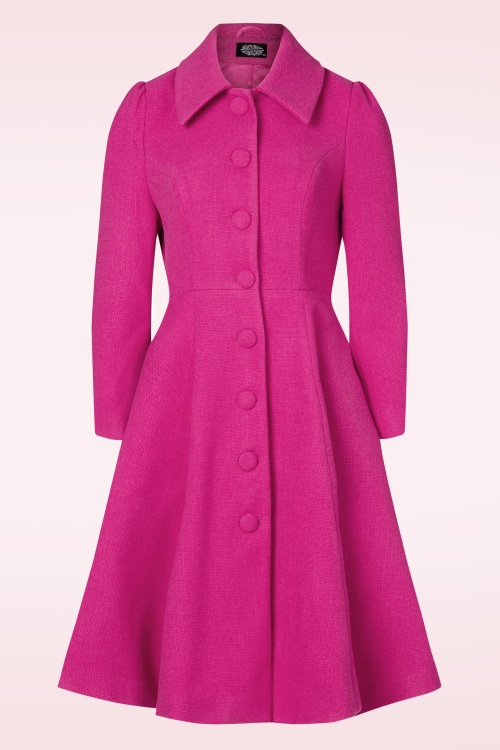 Hearts & Roses - Isabella swing jas in felroze ~ Topvintage exclusive 