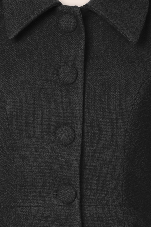 Hearts & Roses - Isabella swing jas in zwart ~ Topvintage exclusive  2