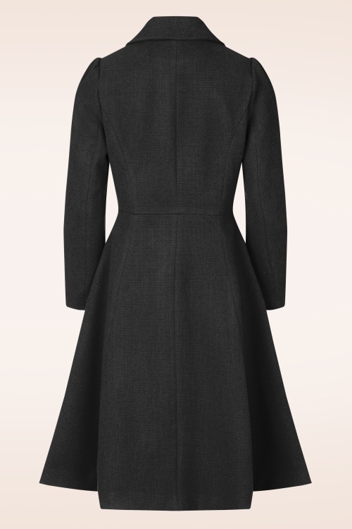 Hearts & Roses - Isabella swing jas in zwart ~ Topvintage exclusive  3