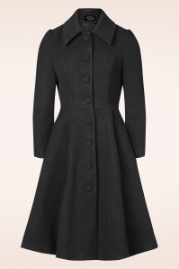 Hearts & Roses - Isabella swing jas in zwart ~ Topvintage exclusive 