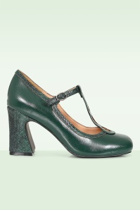Banned Retro - Mod Muse T-Strap pumps in groen