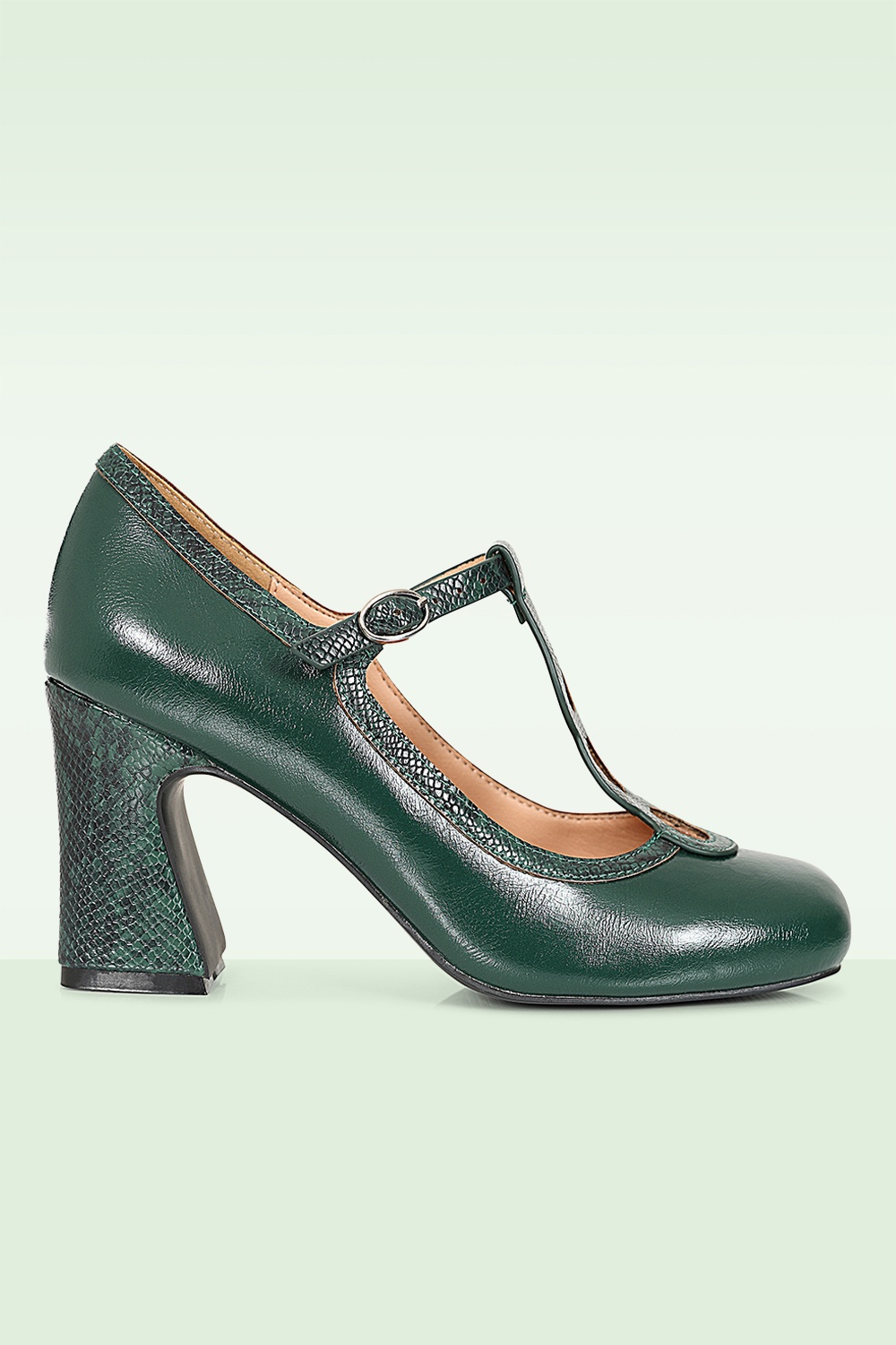 Banned Retro - Mod Muse T-Strap pumps in groen