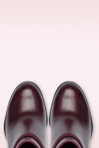 Tamaris - Lauren enkellaarsjes van leder in wijnrood 3