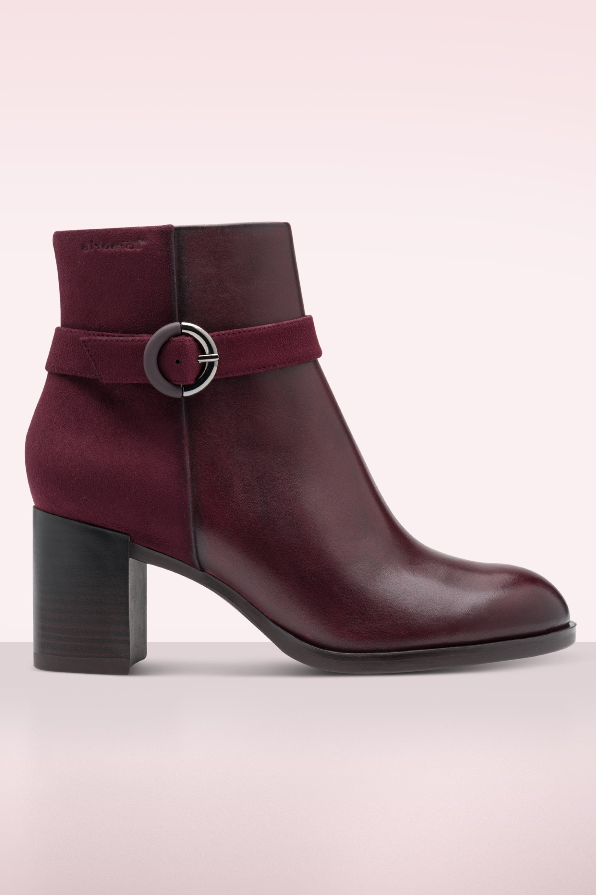 Tamaris - Lauren enkellaarsjes van leder in wijnrood