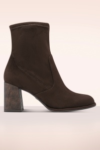 Tamaris - Piper Block Heel enkellaarsjes in chocoladebruin