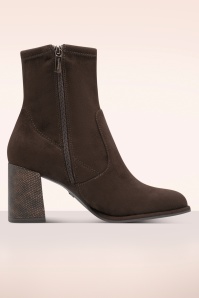 Tamaris - Piper Block Heel enkellaarsjes in chocoladebruin 5