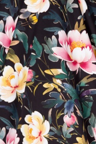 Hearts & Roses - Deidre Floral Swing jurk in zwart en multi 2