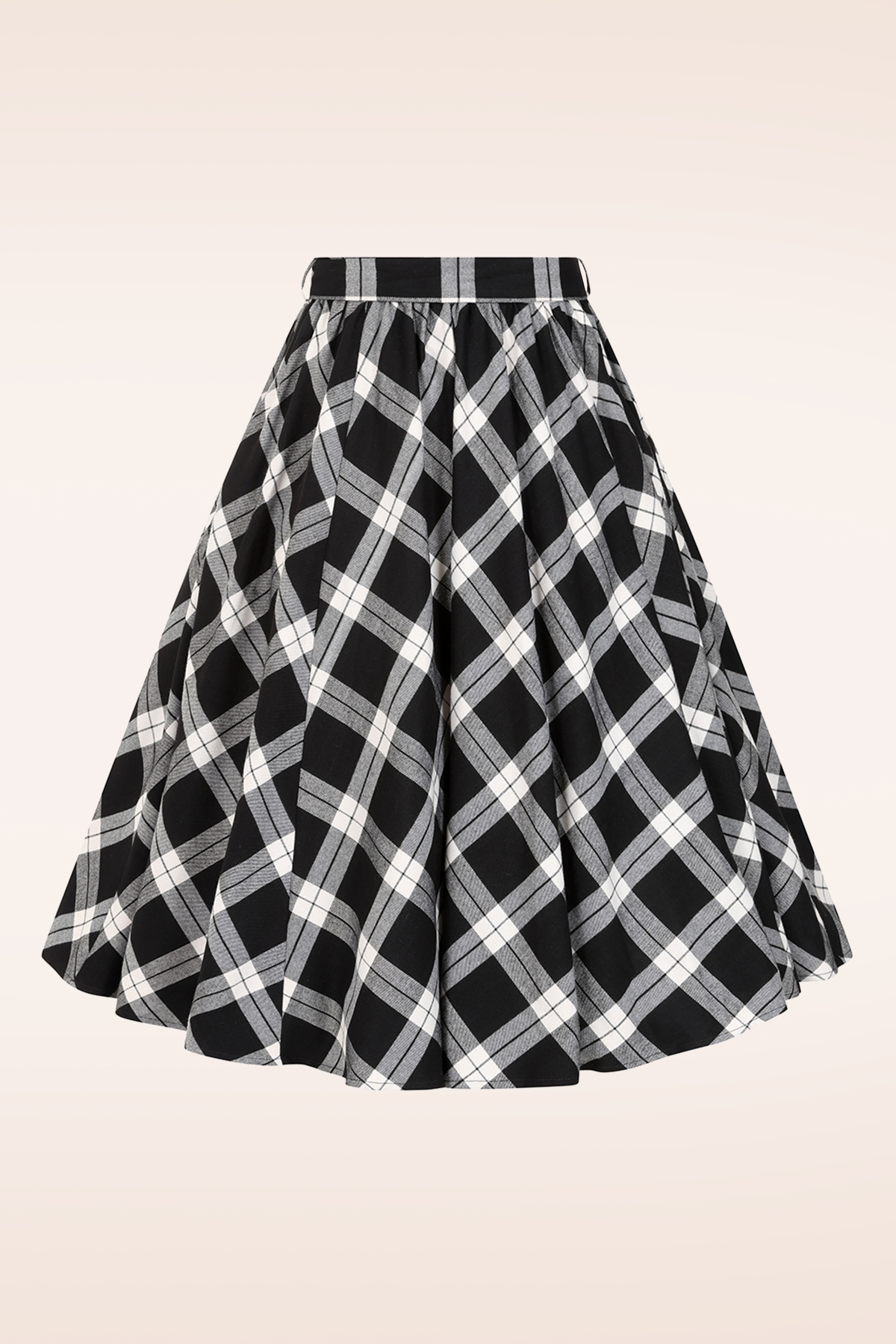 Hearts & Roses - Tibby Tartan swing rok in zwart en wit 5