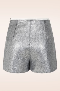 Glamorous - Rebecca pailletten short in zilver   4