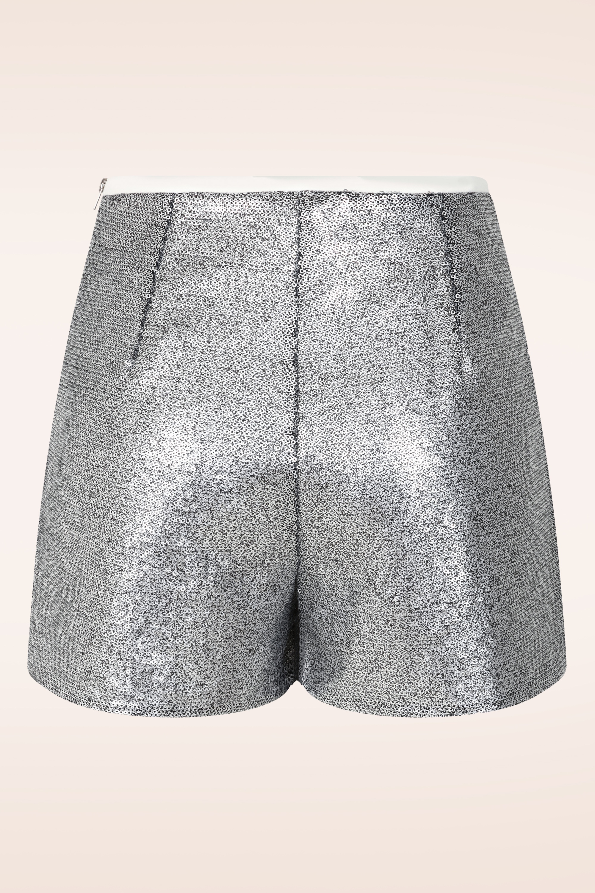 Glamorous - Rebecca pailletten short in zilver   4