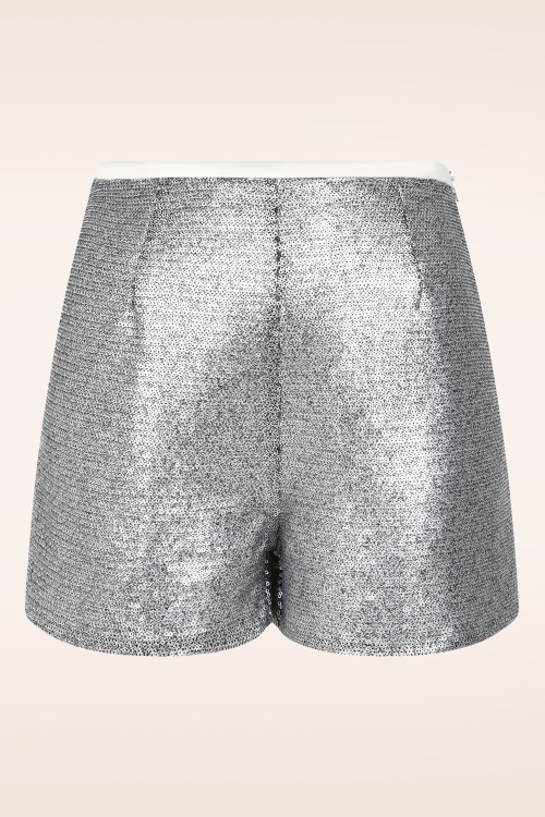 Glamorous - Rebecca pailletten short in zilver   2