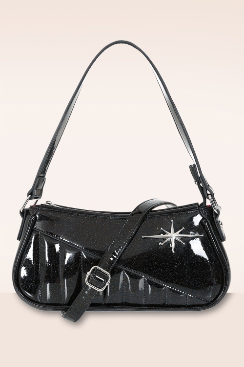 Banned Retro - Starlit Shimmer handtas in zwart 4