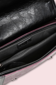 Banned Retro - Vintage Voyager handtas in bordeauxrood en zwart 2