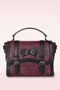 Banned Retro - Vintage Voyager handtas in bordeauxrood en zwart