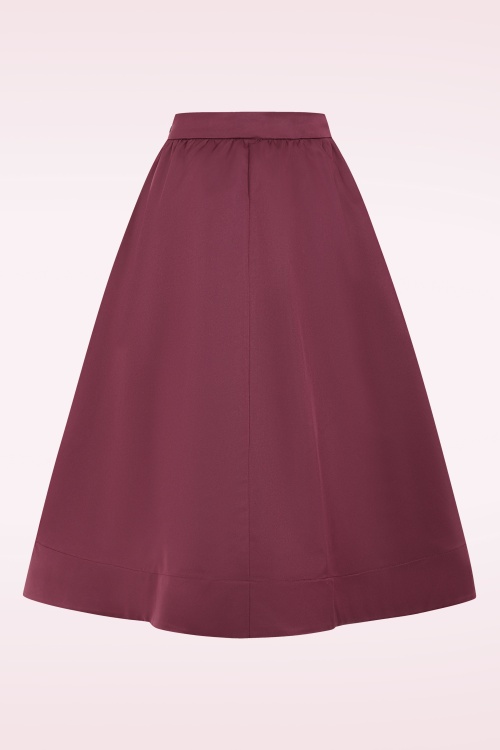 Glamorous - Emma midi swing rok in bordeauxrood  3