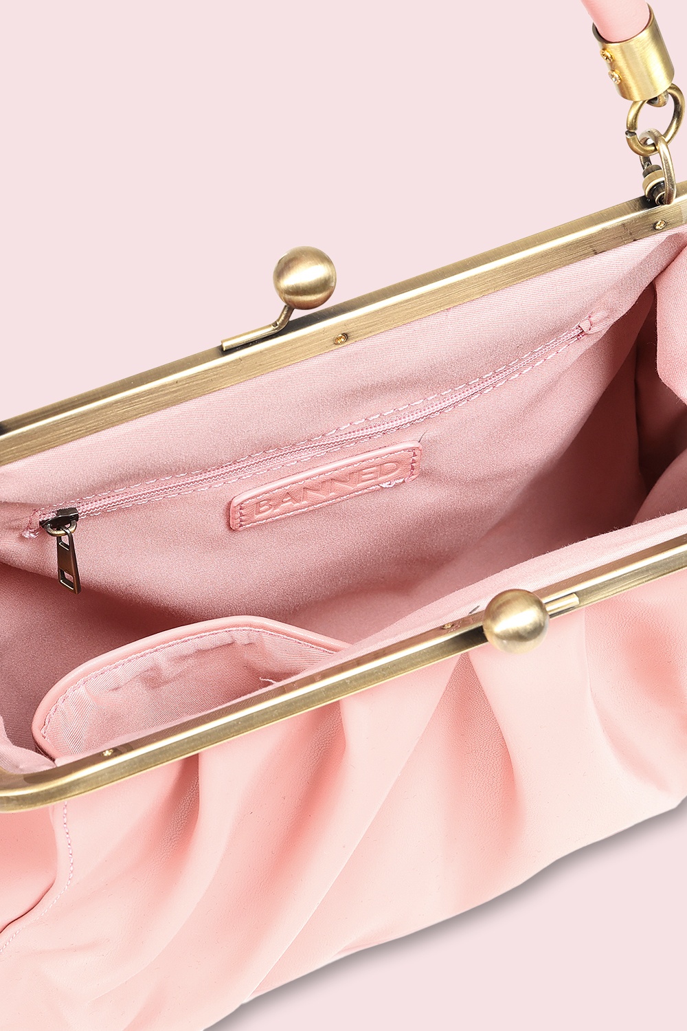 Banned Retro - Scarlett Frame tas in poederroze 3