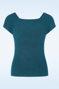 Zilch - Kaylie top in petrol blauw 2