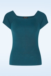 Zilch - Kaylie top in petrol blauw