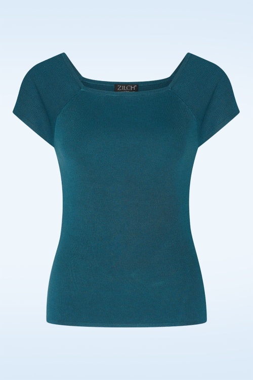 Zilch - Kaylie top in petrol blauw