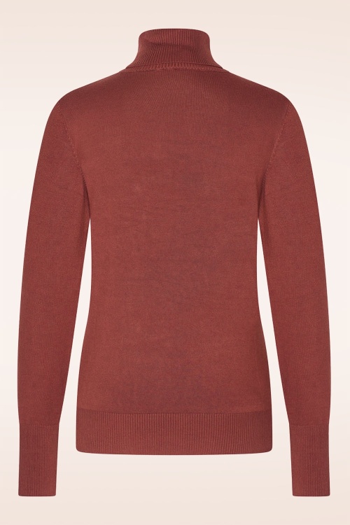 Zilch - High Neck top in mahoniebruin 2