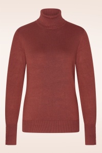 Zilch - High Neck top in mahoniebruin