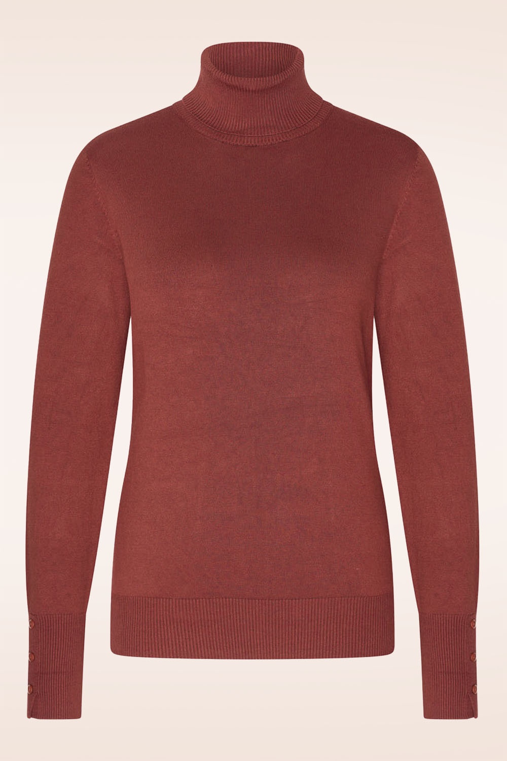 Zilch - High Neck top in mahoniebruin